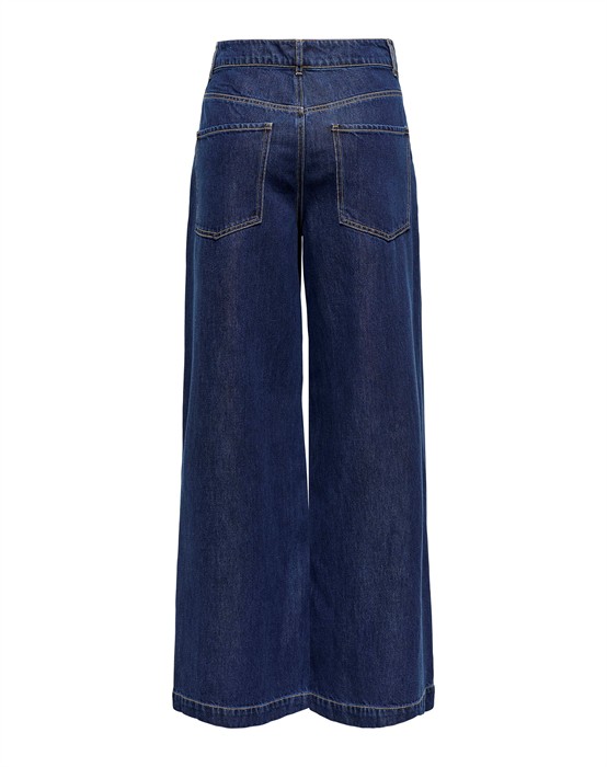 ONLIngrid Waist Wide Denim Jeans - Dark Blue Denim 